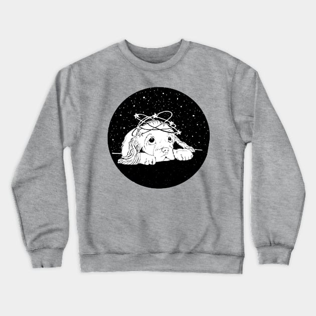 Space Puppy Crewneck Sweatshirt by devinleigh